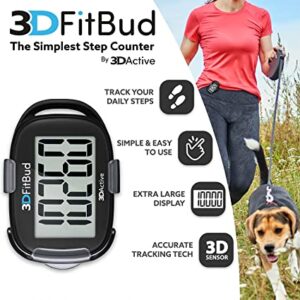 Best for Waistband: 3DActive 3DFitBud Simple Step Counter 3D Pedometer 1