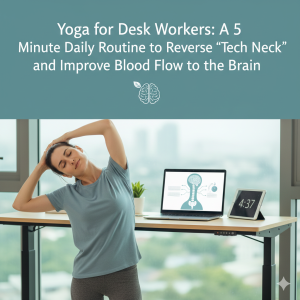 Yoga for Desk Workers: A 5-Minute Daily Routine to Reverse "Tech Neck" and Improve Blood Flow to the Brain.