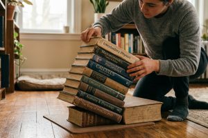 Creating a DIY Slant Board for Knees-Over-Toes Squats Using Old Textbooks
