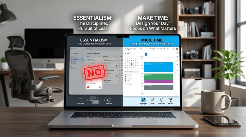 "Essentialism" vs "Make Time": Comparing Default-No Philosophies for Overbooked Freelancers