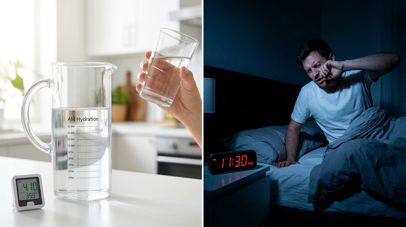 Front-Loading Hydration: Why Drinking Water After 4 PM Impairs Deep Sleep Architecture